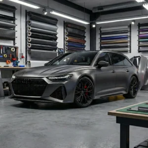 Covering auto gris foncé electro optic reflet dynamique car wrap maroc