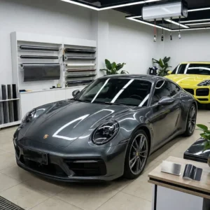 Covering auto gris fume sombre brillant look furtif car wrap maroc