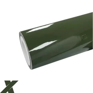 Rouleau car wrap maroc PET Army Green vert kaki brillant sans peau orange
